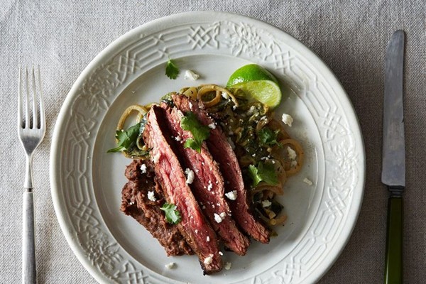 Carne asada con rajas