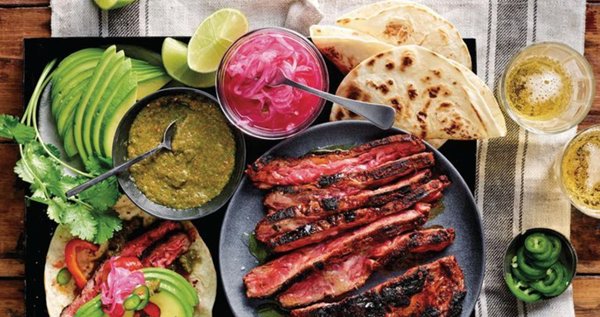 Carne asada open burritos
