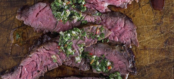 Carne asada with chimichurri sauce