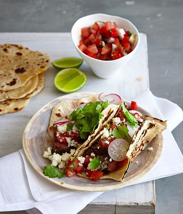 Carne asado tacos