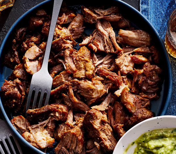 Carnitas sliders with tomatillo-avocado sauce