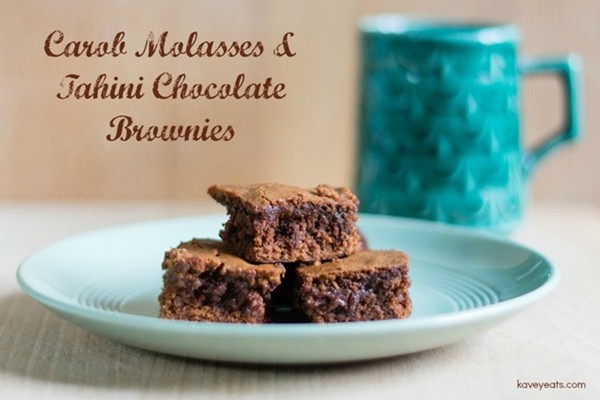 Carob molasses & tahini chocolate brownies