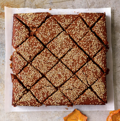 Carob molasses cake (Sfouf b' debs)