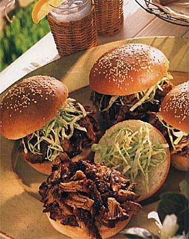 Carolina pulled-pork sandwiches