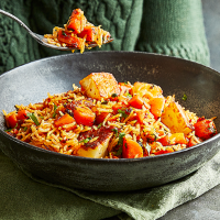 Carrot & halloumi rice
