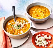 Carrot & lentil soup with feta
