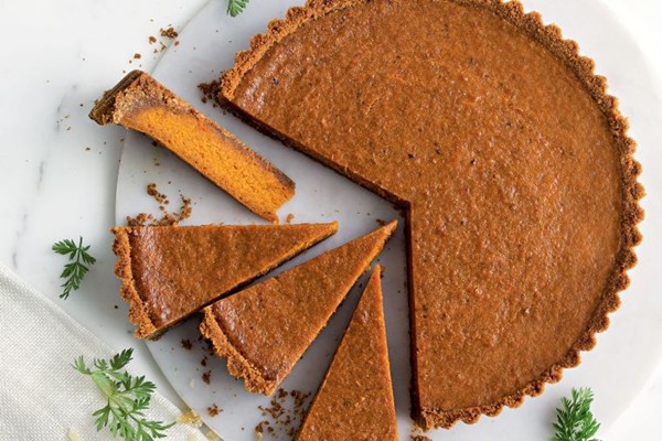 Carrot & white chocolate pie with ginger ice cream