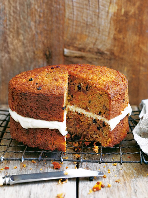 Carrot and coconut cake with ricotta icing