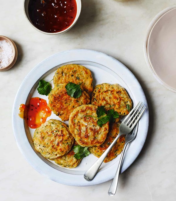 Carrot and coriander fritters
