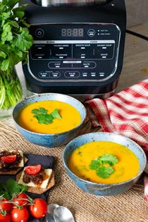 Carrot and coriander soup in a soup maker