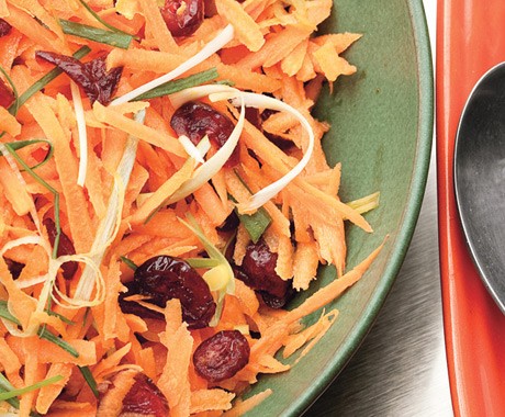 Carrot and cranberry salad with fresh ginger dressing