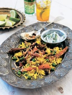 Carrot and green pea pilau