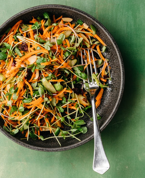 Carrot and microgreen salad