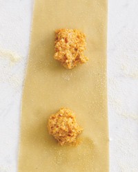 Carrot-and-ricotta ravioli