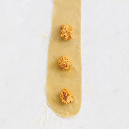 Carrot and ricotta ravioli [Domenica Marchetti]