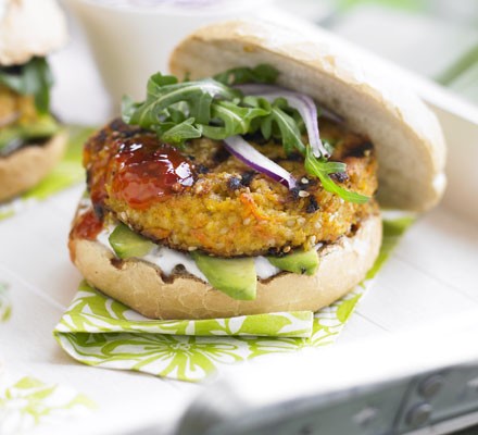Carrot and sesame burgers