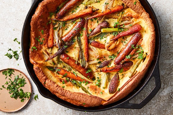 Carrot and spring onion toad-in-the-hole