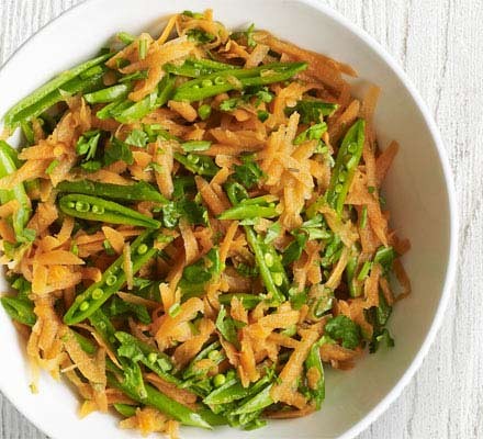 Carrot and sugar snap salad