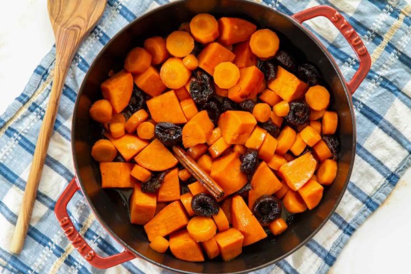Carrot and sweet potato tzimmes