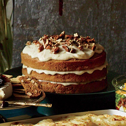 Carrot-apple spice cake with browned-butter glaze