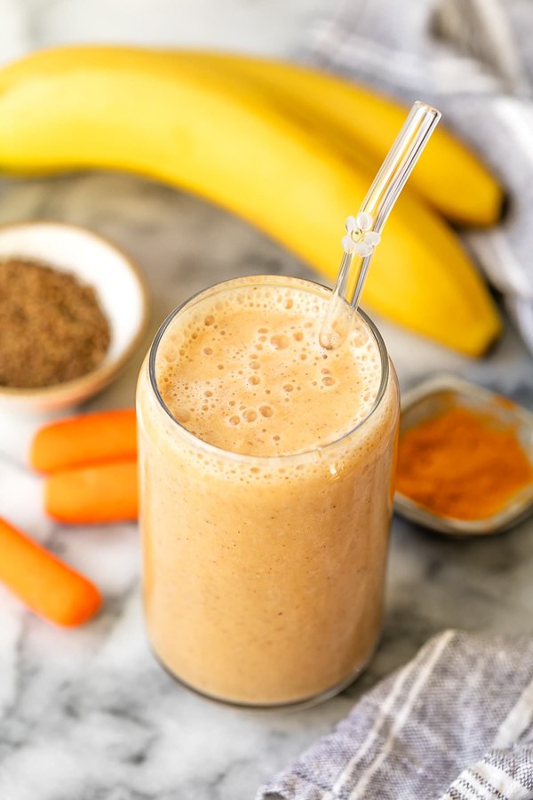 Carrot banana protein smoothie 
