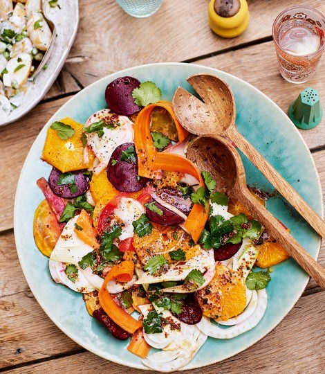 Carrot, beetroot and fennel salad