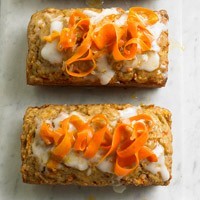 Carrot bread with cream cheese icing