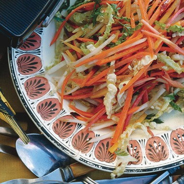 Carrot cabbage slaw with cumin vinaigrette