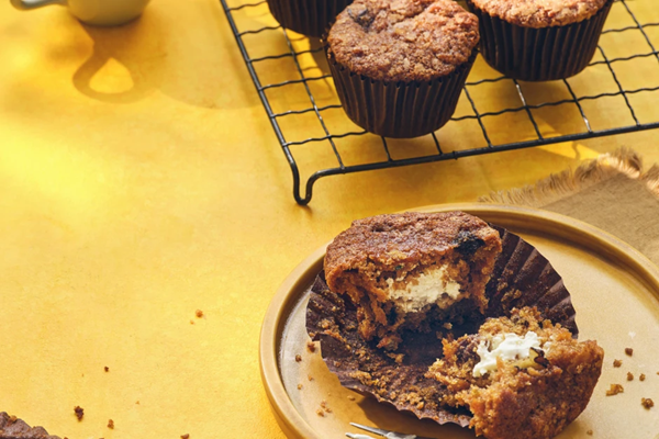 Carrot cake & cream cheese muffins