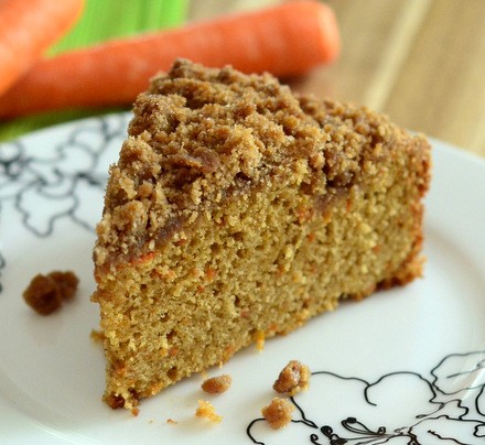 Carrot cake coffee cake with cinnamon streusel