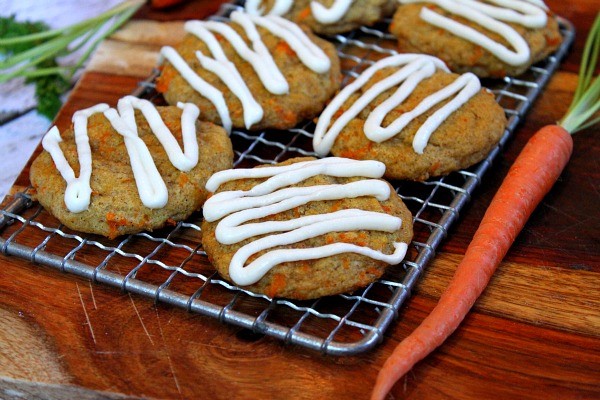 Carrot cake cookies with cream cheese frosting