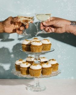 Carrot cake cupcakes with cream cheese frosting