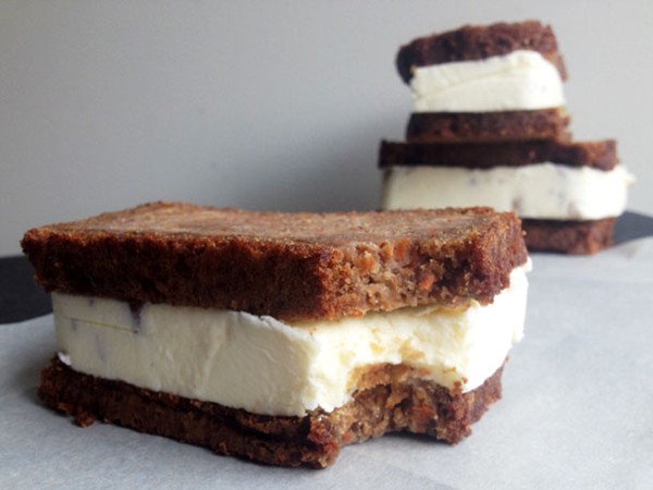 Carrot cake ice cream sandwiches