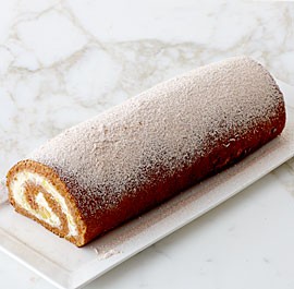 Carrot cake roulade with pineapple cream cheese