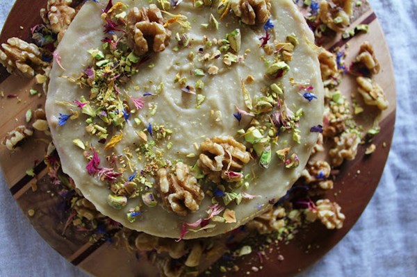 Carrot cake with cashew cream cheese frosting