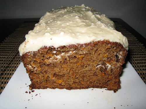 Carrot cake with maple cream cheese frosting