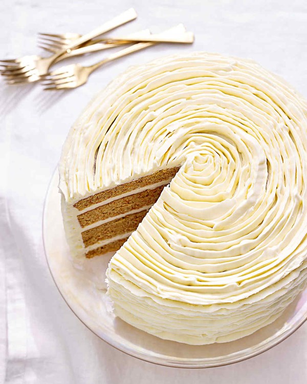 Carrot cake with white-chocolate frosting