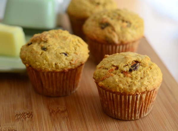 Carrot coconut oatmeal muffins