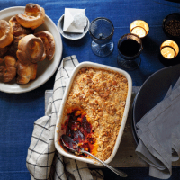 Carrot, cumin & beetroot crumble