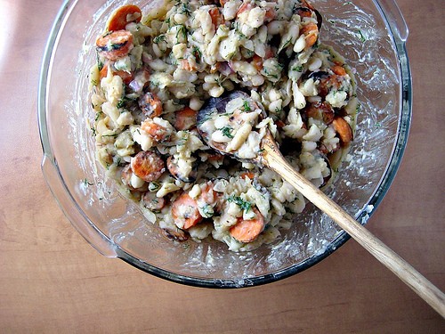 Carrot, dill, and white bean salad