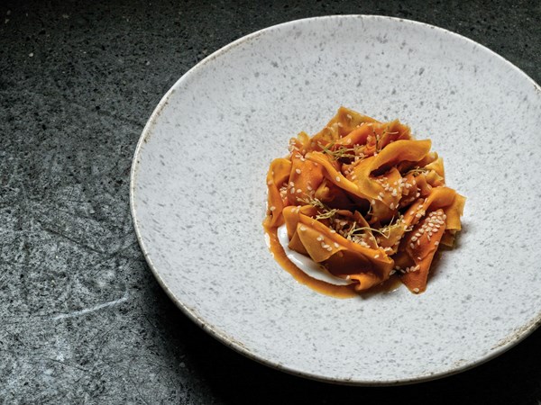 Carrot, elderflower, and sesame