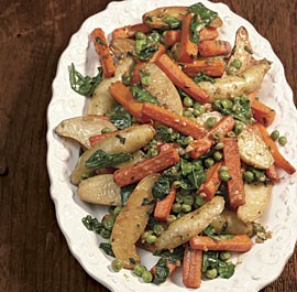 Carrot, fingerling potato, and pea ragoût