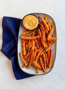 Carrot fries with chipotle sauce