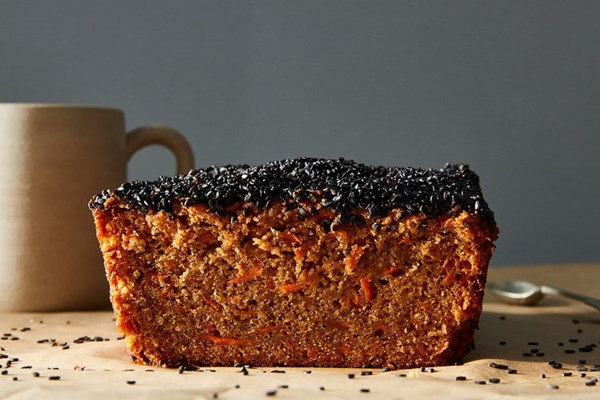 Carrot-ginger black sesame loaf