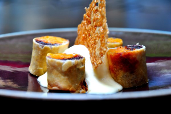 Carrot halwa spring rolls