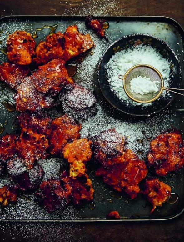 Carrot, honey and twarog fritters
