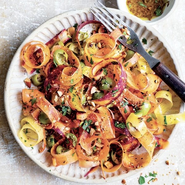 Carrot, olive & almond salad