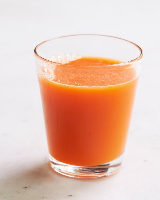 Carrot, orange, and ginger juice