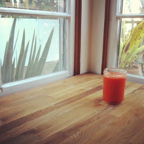 Carrot orange and loads of ginger juice