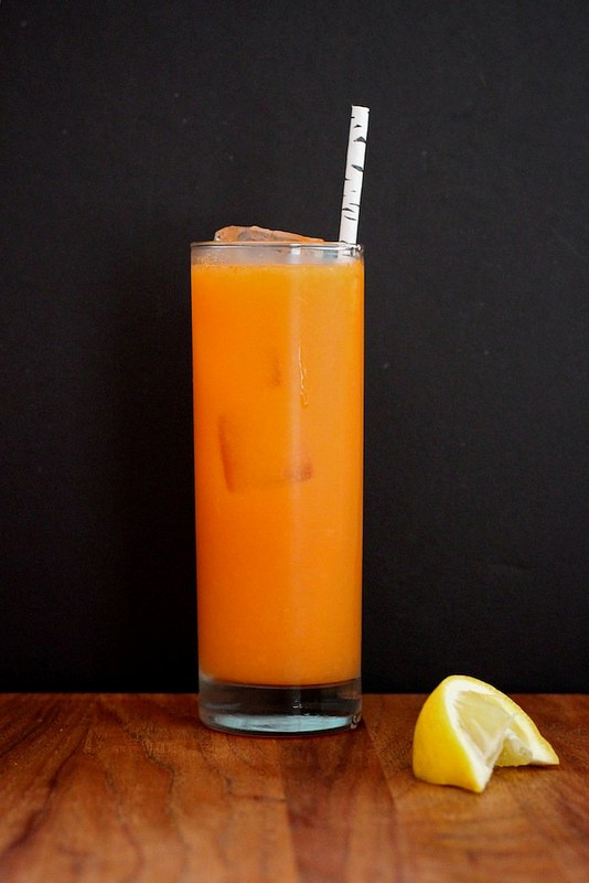 Carrot orange ginger bourbon cocktail